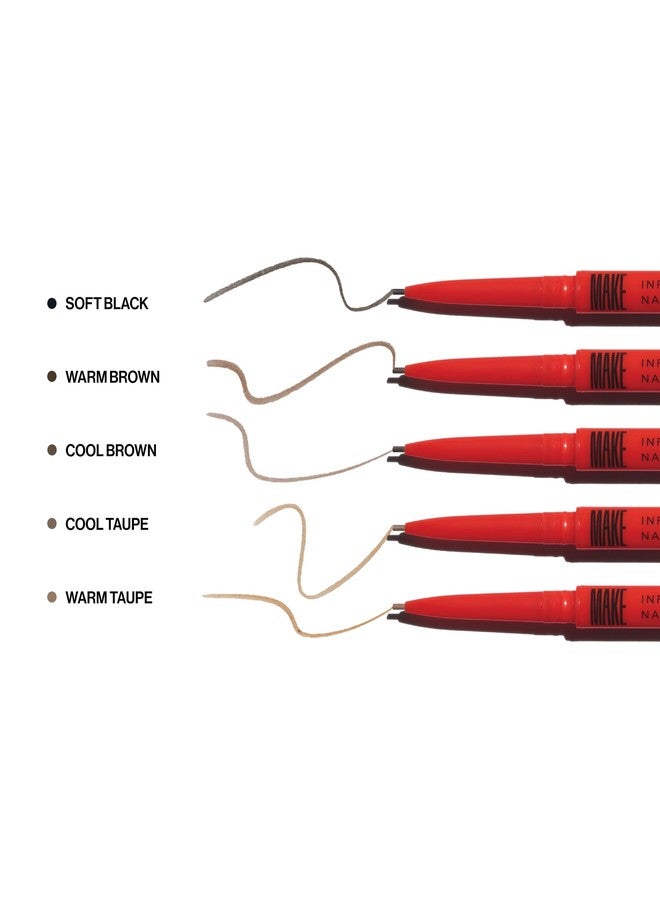 MAKE Beauty Nano Brow, Micro Eyebrow Pencil. Long-Lasting Smudgeproof Eye Brow Makeup for Hairlike Lines. Precision Liner for Natural-Looking Eyebrows - Shade, Cool Brown - Image 5